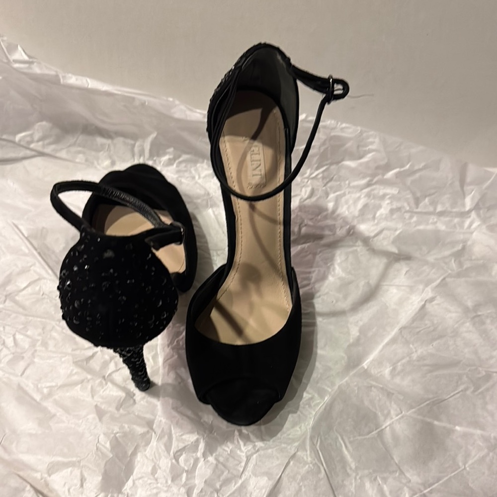 Elegant Black Ankle Strap Heels